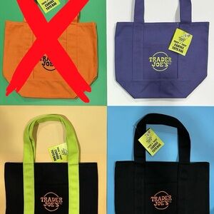 Trader Joe's Mini Halloween Tote Bags - Set of 3 - Black, Purple, Green